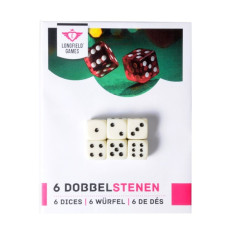 Dobókocka szett, fehér, 6 db (24/288)