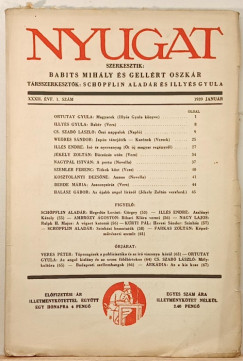 Babits Mihály (Szerk.) - Gellért Oszkár (Szerk.) - Nyugat XXXII. évf. 1. szám