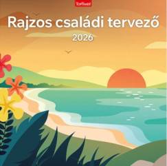 Rajzos csaldi terveznaptr - 58x29 cm - 2026