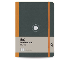 Flexbook Flex Global vonalas jegyzetfüzet narancssárga, 17 × 24 cm, belső zsebbel és gumipánttal