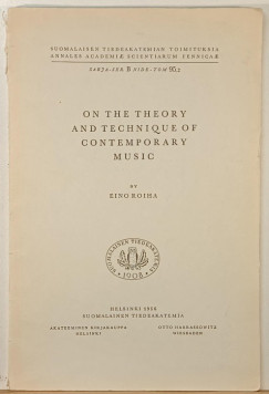 Eino Roiha - On the Theory and Technique of Contemporay Music