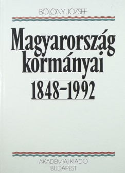 Blny Jzsef - MAGYARORSZG KORMNYAI 1848-1992 4.BOV.KIAD.