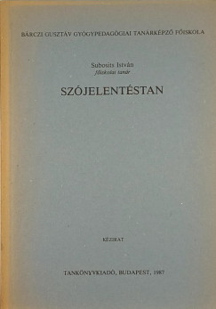 Subosits István - Szójelentéstan