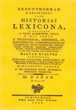 Thomas Broughton - Brougthonnak a religirl val histriai lexicona III. - (N-V.)