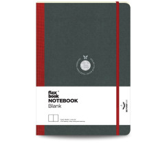 Flexbook Flex Global sima lapú jegyzetfüzet piros, 17 × 24 cm, gumipánttal