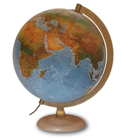 Földgömb 30 cm-es - világító, duó, fatalpas