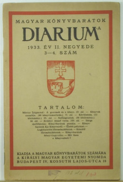 Diarium 1933. v II. negyede 3-4. szm