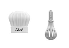 S�f sapka habver�vel, ez�st/feh�r - Kit�z�