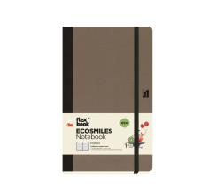 Flexbook Ecosmiles környezetbarát vonalas jegyzetfüzet kávébarna, 13 × 21 cm, növényi rostos papírborítóval