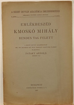 Emlkbeszd Kmosk Mihly rendes tag felett