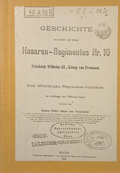 Iii. Wilhelm Friedrich - Husaren-Regimentes Nr. 10 - facsimile