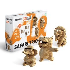 Safari trió 3D festhető karton puzzle (Cartonic)