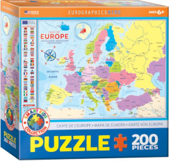 Európa térkép 200 db-os puzzle, 200 db-os gyermek puzzle (EUROGRAPHICS, 6200-5374)