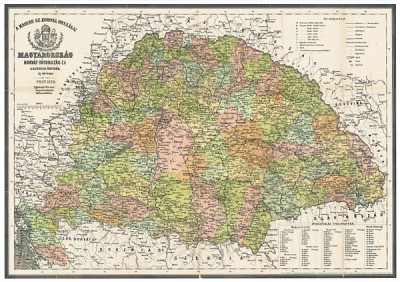  - Magyarország antik térképe 1876
