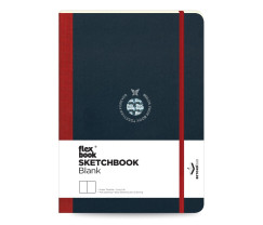Flexbook Flex Global vázlatfüzet sima lapokkal piros, 15,5 × 21,5 cm, gumipánttal
