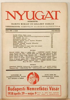 Babits Mihály   (Szerk.) - Gellért Oszkár   (Szerk.) - Nyugat XXXI. évf. 3. szám