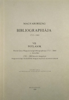 Petrich Gza - Magyarorszg bibliogrfija VII. - Ptlsok