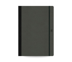 Flexbook Adventure pontozott jegyzetfüzet fekete, 17 × 24 cm, műbőr borítóval, belső zsebbel és könyvjelzővel
