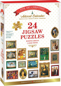 Mesterművek karácsonyi adventi naptár, 24 x 50 db mini puzzle (EUROGRAPHICS, 8924-6042)
