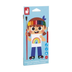 Akvarell színesceruza készlet + ecset - 12 db +3 éves kortól