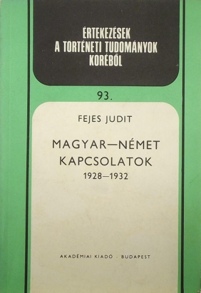 Fejes Judit - Magyar-német kapcsolatok