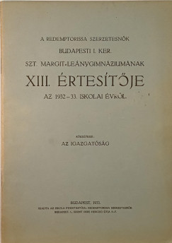 A Redemptorissa szerzetesnk budapesti I. ker. Szt. Margit Lenygimnziumnak
