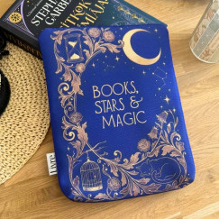 Kék Books, stars & magic könyvtok