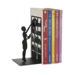 A könyvtáros könyvtámasz, fekete fém