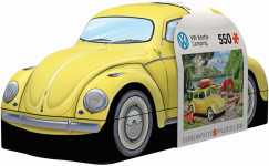 Kempingezés, 550 db-os puzzle VW Beetle alakú gyűjthető fém dobozban (EUROGRAPHICS, 8551-5691)