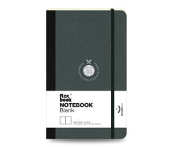 Flexbook Flex Global sima lap� jegyzetf�zet � fekete, 13 � 21 cm, gumip�nttal