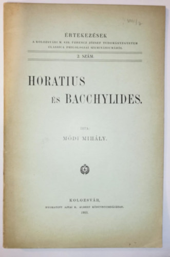 M�di Mih�ly - Horatius �s Bacchylides
