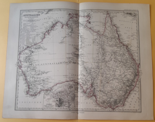 Petermann, A - Australien Stieler's Hand-Atlas No. 73, 1 : 10.000.000 (ca. 47 x 38 cm) térkép