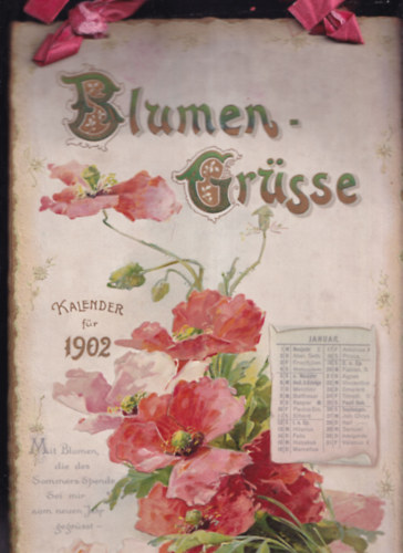 Blumengrsse (1902-es falinaptr) (sznes olajnyomatokkal) (22x38 cm)