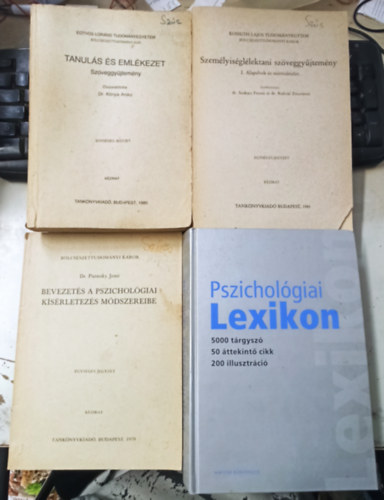Dr. Dr. K�nya Anik�, dr. Szak�cs Ferenc, Moussong-Kov�cs Erzs�bet Dr. Putnoky Jen� - 4 db Pszichol�gia: Bevezet�s a pszichol�giai k�s�rletez�s m�dszereibe +Pszichol�giai Lexikon +Szem�lyis�gl�lektani sz�veggy�jtem�ny +Tanul�s �s eml�kezet Sz�veggy�jtem�ny