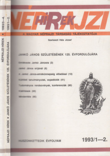 Nprajzi hrek 1993/1-4. (teljes vfolyam, 2 db. lapszm)
