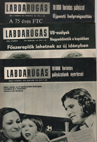 Tab�k Endre  (szerk.) - Labdar�g�s XX. �vfolyam 1974. ( 10 sz�m egy�tt, a 6 �s 12. sz�mok hi�nyoznak )