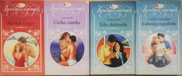 4 db ktet a Vrs Rzsa Szerelmes regnyek sorozatbl (Mlykk tenger, Cirka-marka, A sebessg megszllotja, des elszmols)