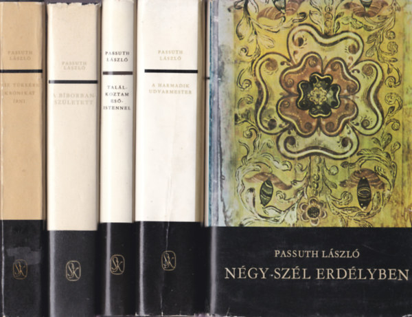 Passuth könyvcsomag:5db könyv:Négy szél Erdélyben + A harmadik udvarmester +Találkoztam Esőistennel + A Bíborbanszületett + Víz tükrére krónikát írni
