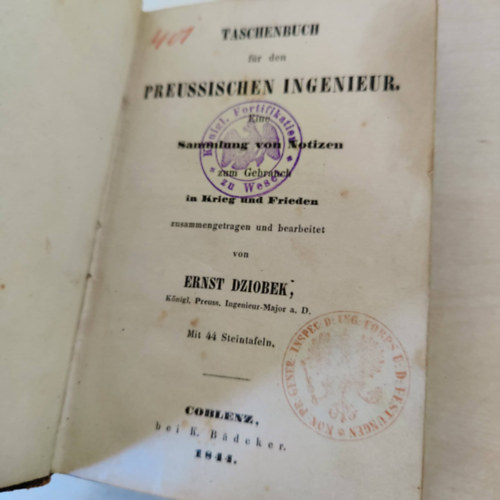Ernst Dziobek - Taschenbuch für den preussischen ingenieur - Porosz mérnök zsebkönyve