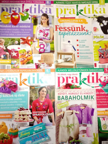 4 db. Praktika Magazin - 2014.m�j. - 5. sz�m, 2014.j�n. 6. sz�m, 2014.j�l. 7. sz�m, 2014.aug. 8. sz�m (szab�s-varr�s-k�t�s-hobby-lak�sdivat-k�zimunka)