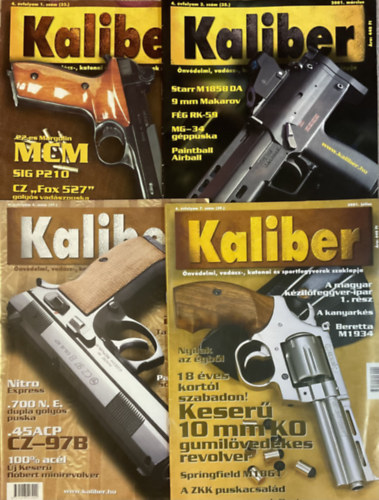 Kaliber sz�rv�nysz�mok 2001 - 1, 3, 5, 7 (4 sz�m)