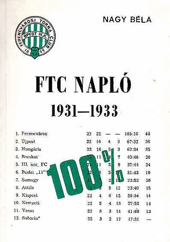 Nagy B�la - FTC napl� 1931-1933