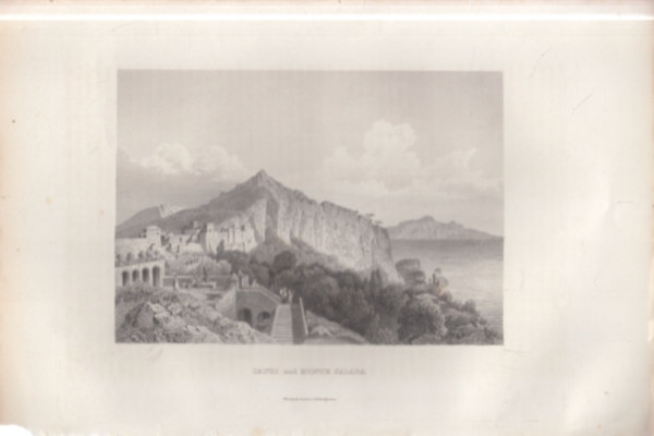 Capri és Salara látképe - eredeti litográfia (metszet)