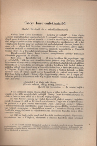 Mucsi Ferenc - Csécsy Imre emlékirataiból- ( Közreadja Mucsi Ferenc ) Különlenyomat