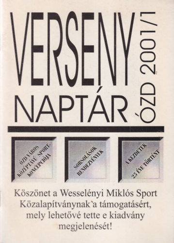 Verseny naptr zd 2001/1