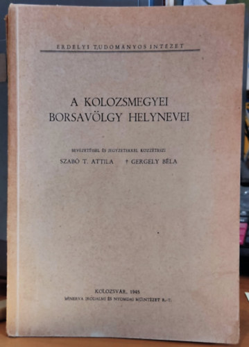 Gergely Béla Szabó T. Attila - A kolozsmegyei Borsavölgy helynevei (Erdélyi Tudományos Intézet)