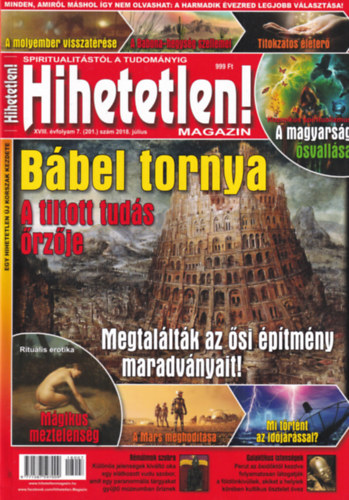 Hihetetlen! magazin XVIII. vfolyam 7. (201.) szm 2018. jlius