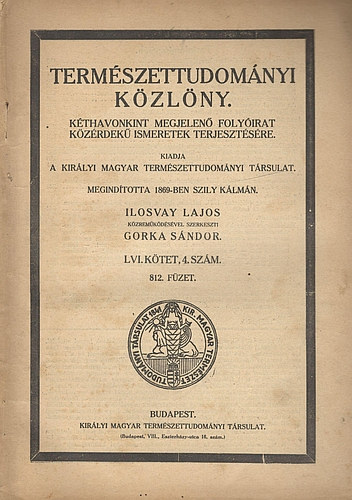 Termszettudomny kzlny - LVI. ktet 4. szm. 812. fzet