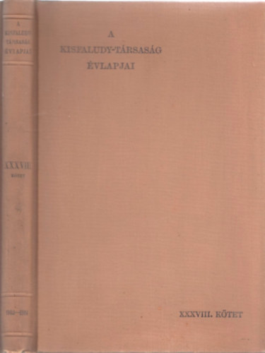A Kisfaludy-Trsasg vlapjai- j folyam, 38. ktet (1903-1904)