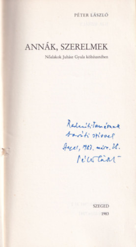 P�ter L�szl� - Ann�k, szerelmek (dedik�lt)